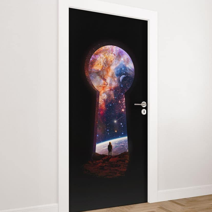 Vinilo para puertas La puerta al espacio exterior - Nicebleed - Decoración autoadhesiva para puertas
