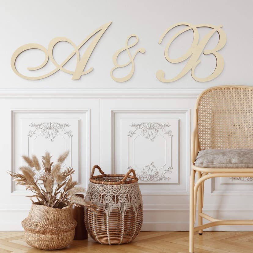 Letras de madera letras simples squiggly - álamo