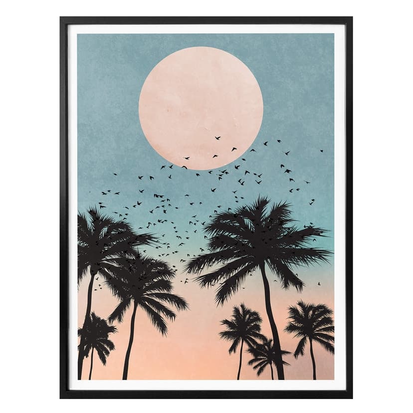 Póster Kubistika - Puesta de sol