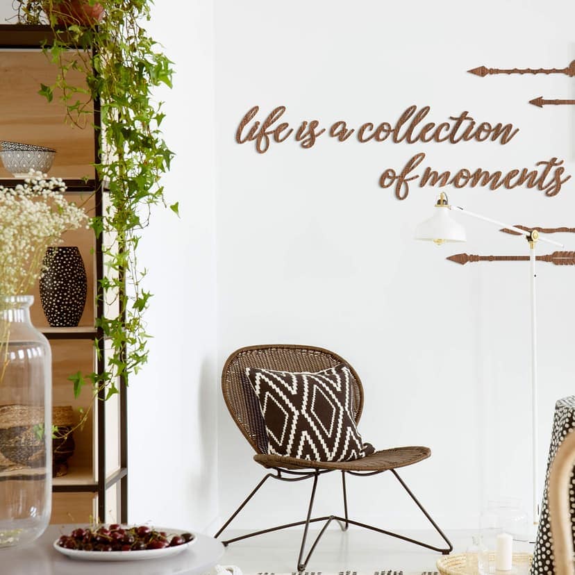 Letras de madera caoba la vida es una colección de momentos