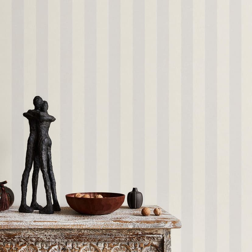 Papel pintado de rayas, papel pintado no tejido Erismann Versailles crema
