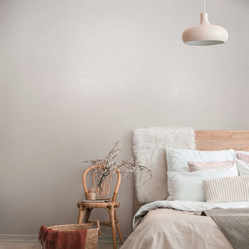 Papel pintado no tejido liso, textil liso moderno en beige