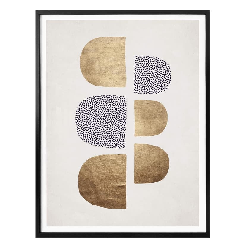 Póster Kubistika - Geométrica dorada