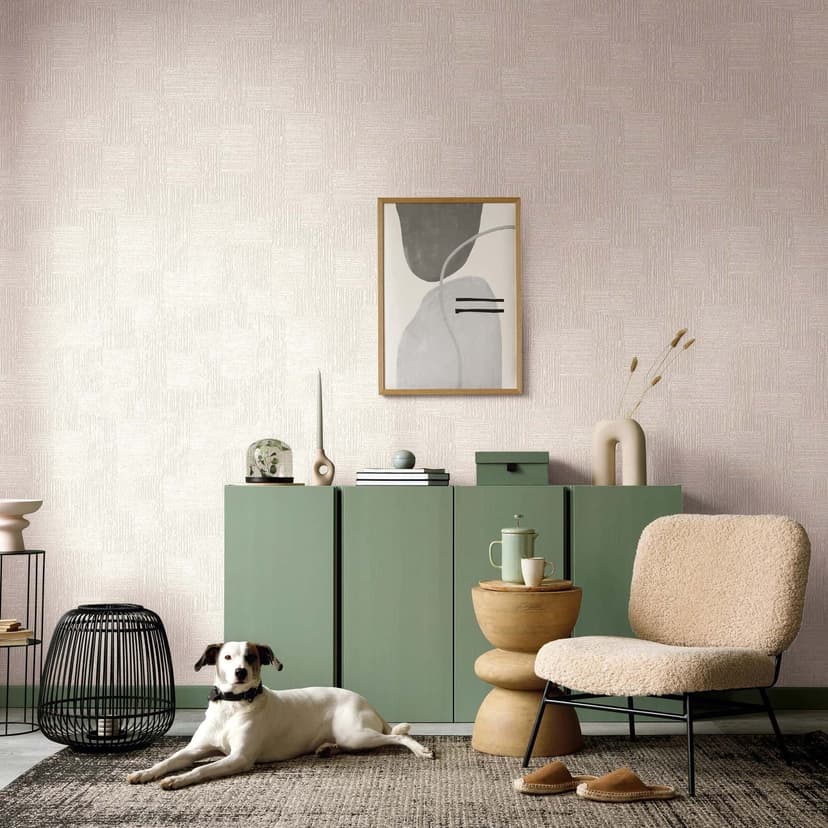 Papel pintado no tejido Geometric, rayas Geometric en beige