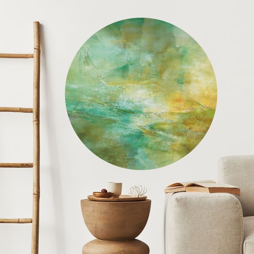 Vinilo decorativo Horizonte abstracto en verde lima - Schmucker - Redondo