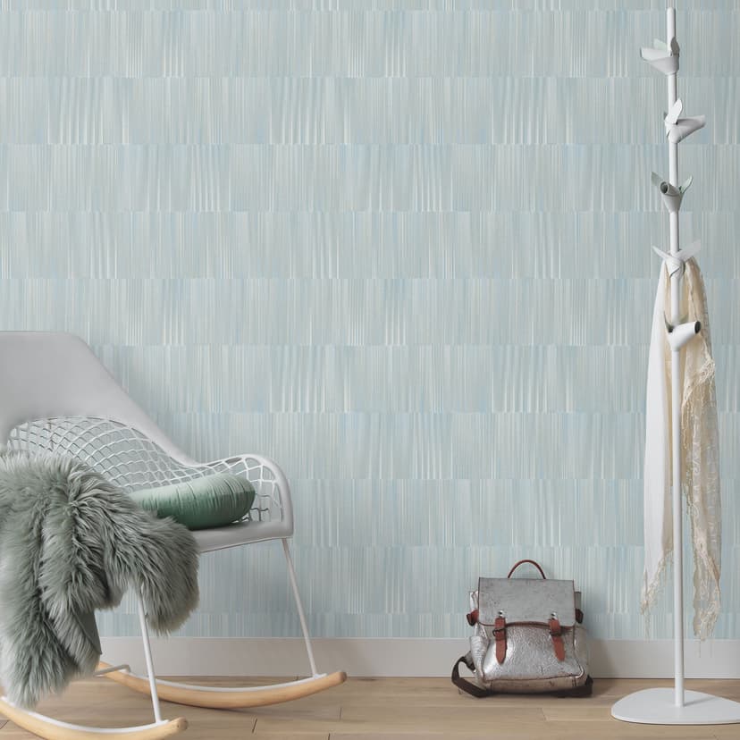 Papel pintado lineal, papel pintado texturado autoadhesivo, papel pintado tejido-no tejido Erismann Martinique verde