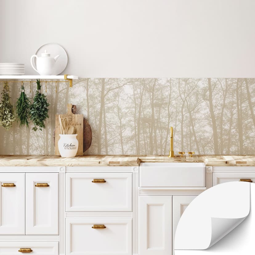 Salpicadero de cocina autoadhesivo con motivo de naturaleza - Bosque invernal silencioso - Böhmer