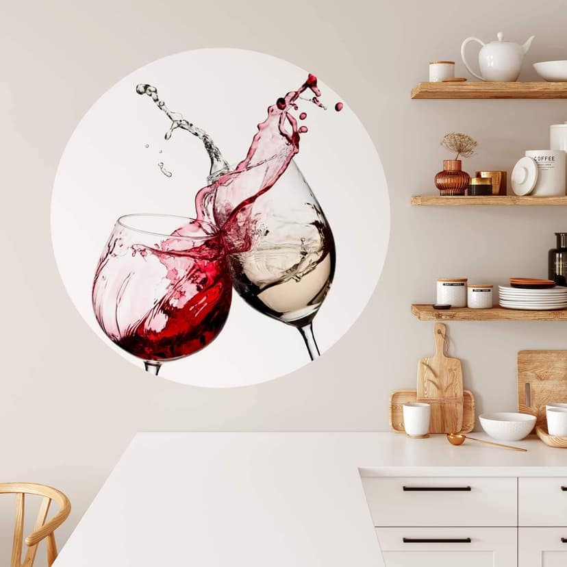 Vinilo decorativo copas de vino redondas