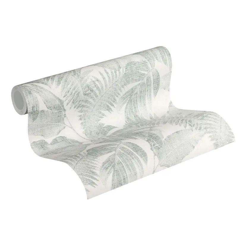 Papel pintado selva hojas verde blanco no tejido plantas moderno salón dormitorio by A.S. Création