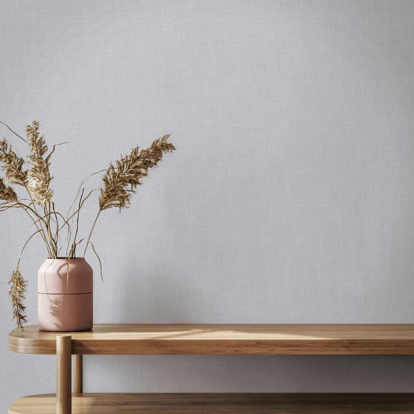Papel pintado no tejido textil, liso texturado moderno mate en gris