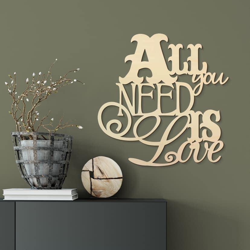 Letras de madera chopo - All you need is Love
