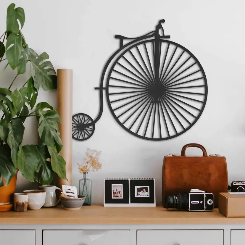 MDF - Decoración en madera bicicleta antigua - penny-farthing