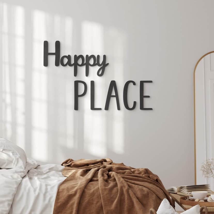 letra 3D Happy Place - Decoración MDF