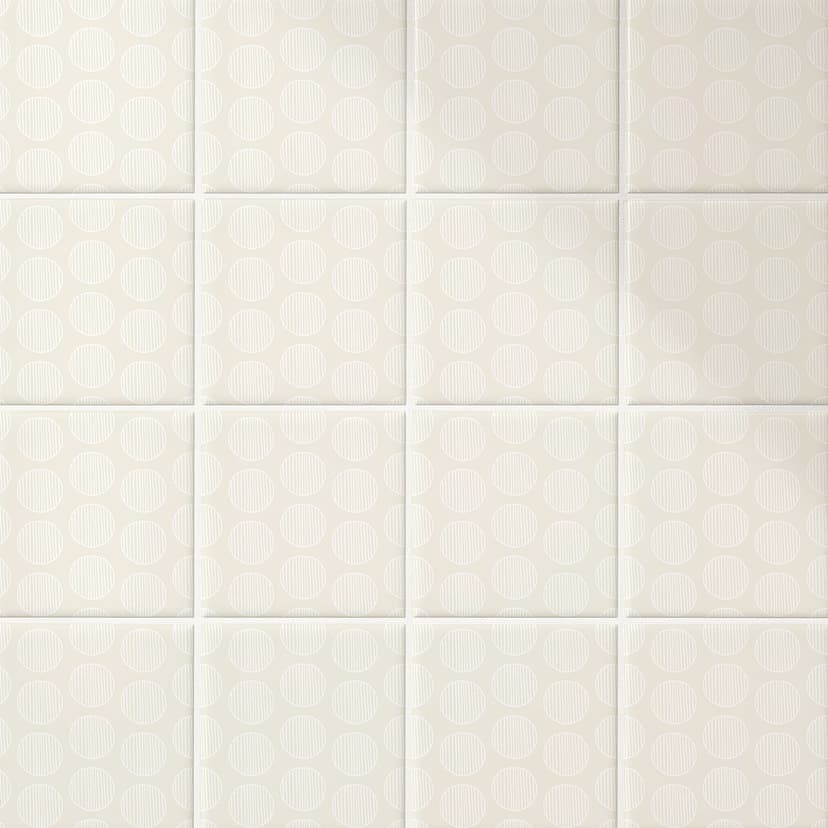 Azulejos Adhesivos Boho - círculos crema - lote de 12
