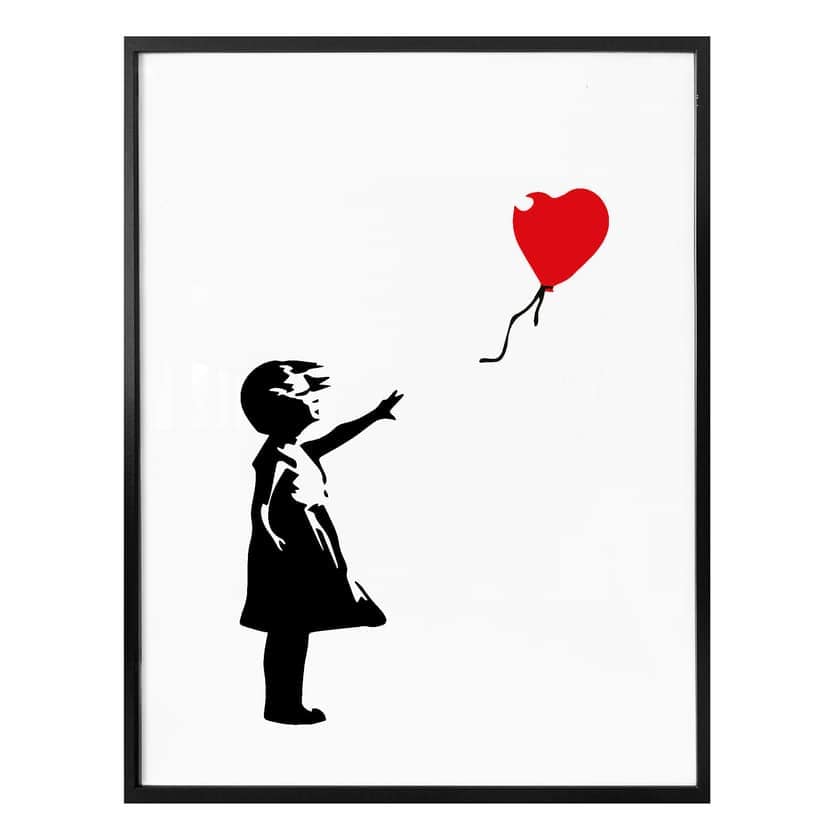 Póster de Banksy - 'La chica del globo rojo' como decoración icónica de pared