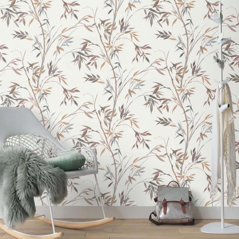 Papel pintado enredadera, papel pintado bambú, papel pintado no tejido Erismann Martinique marrón