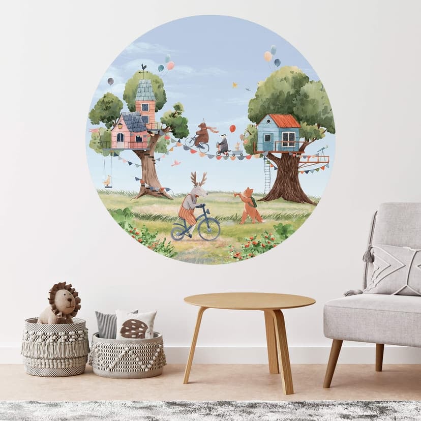 Oliver Robins - Vinilo decorativo para fiestas en la casa del árbol - Redondo
