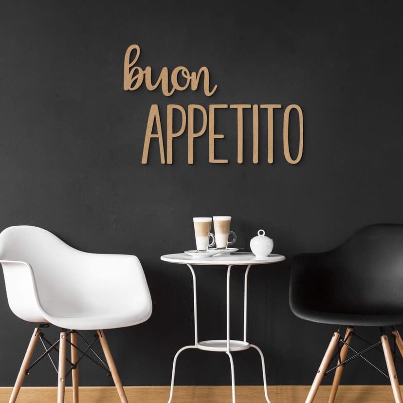 Lema de cocina Buon Appetito - Decoración mural MDF naturaleza