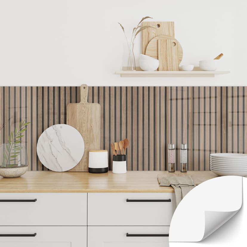 Salpicadero de cocina autoadhesivo paneles de pared aspecto madera
