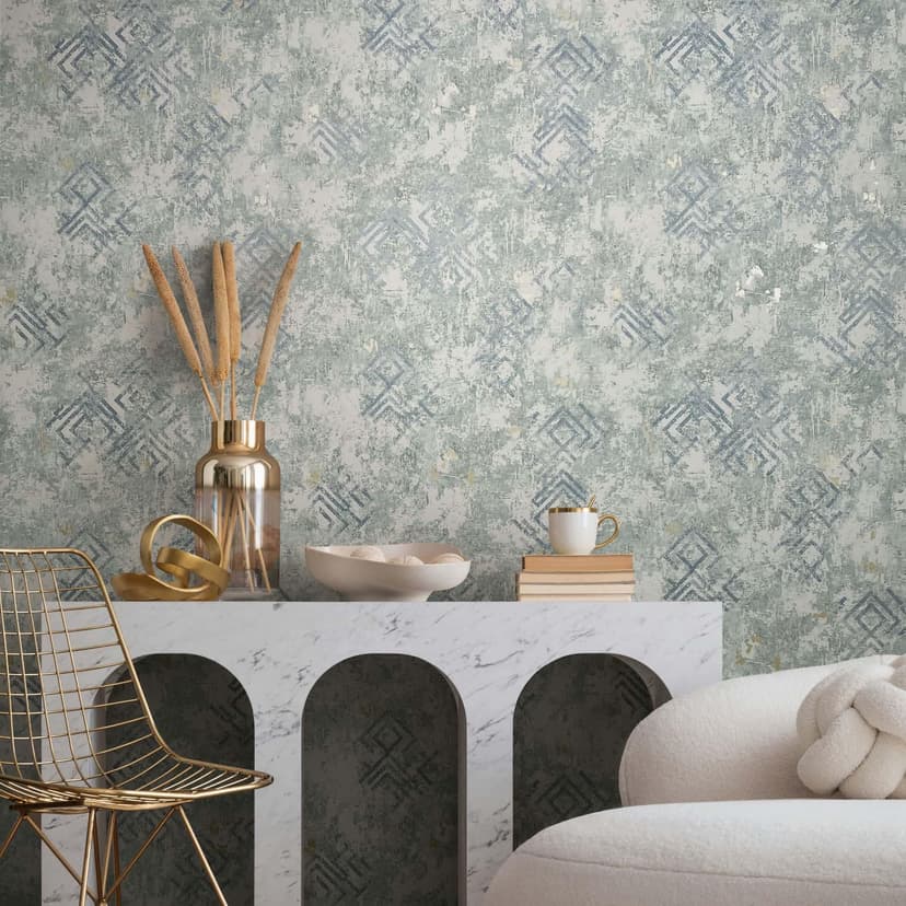 Papel pintado no tejido aspecto hormigón gráfico moderno en gris