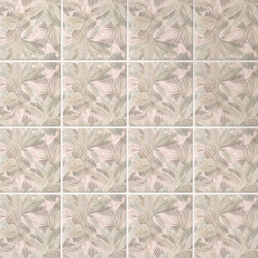 Azulejos Adhesivos hojas tropicales en colores pastel jungla - Bloomery Decor - Lote de 12