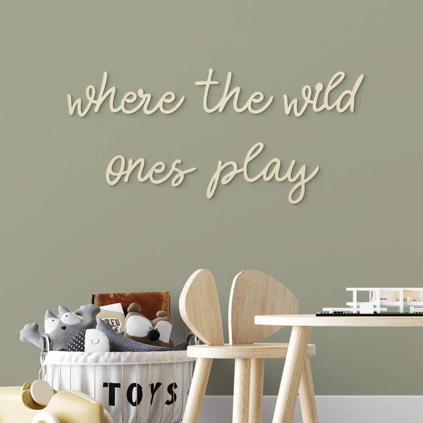 Decoración de madera Letras 3D Donde juegan los salvajes - Álamo