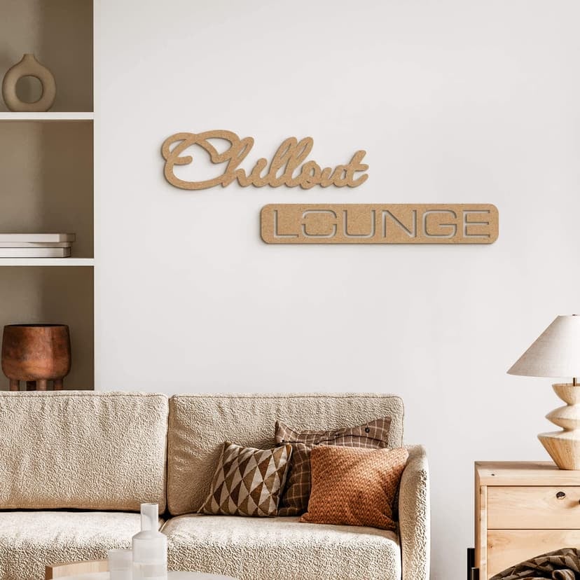 Decoración MDF letras 3D Chillout Lounge - naturaleza