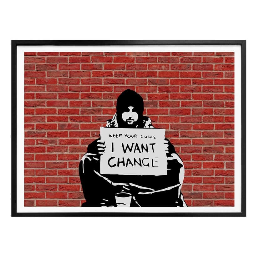 Póster Banksy - Guardar monedas