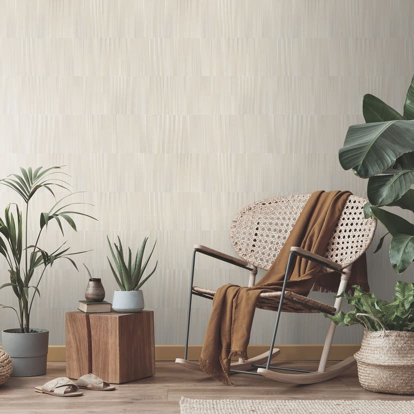 Papel pintado lineal, papel pintado texturado autoadhesivo, papel pintado no tejido Erismann Martinique beige