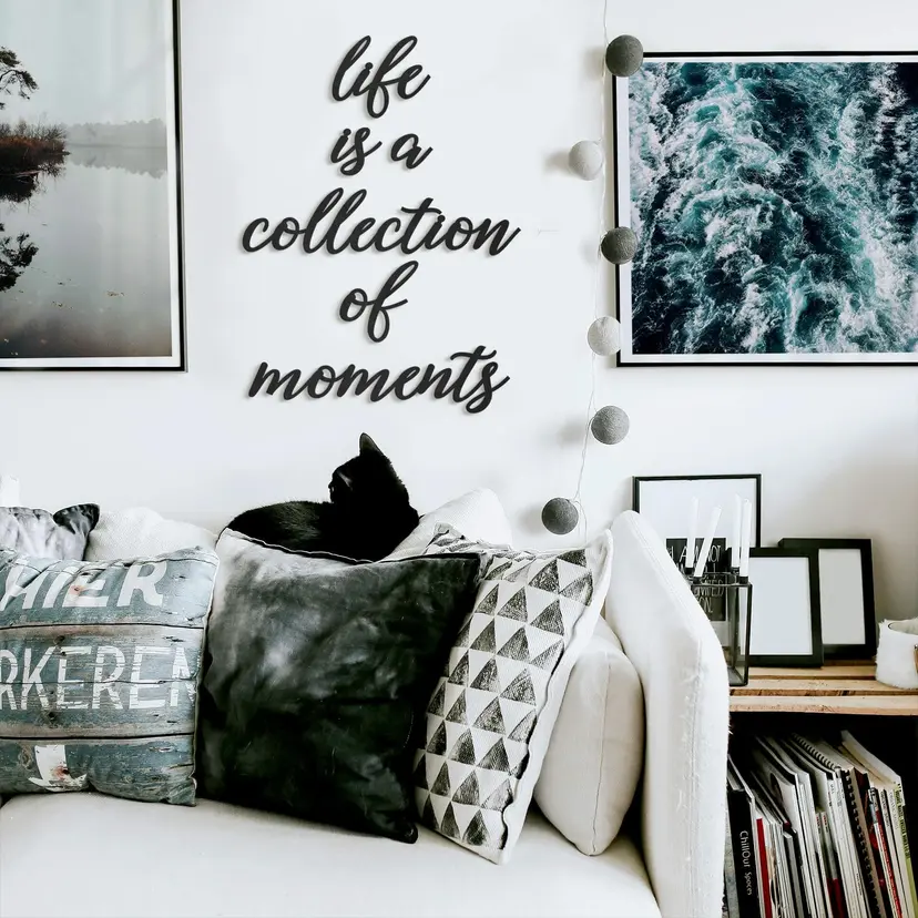 MDF - Decoración en madera La vida es una colección de momentos 6 piezas