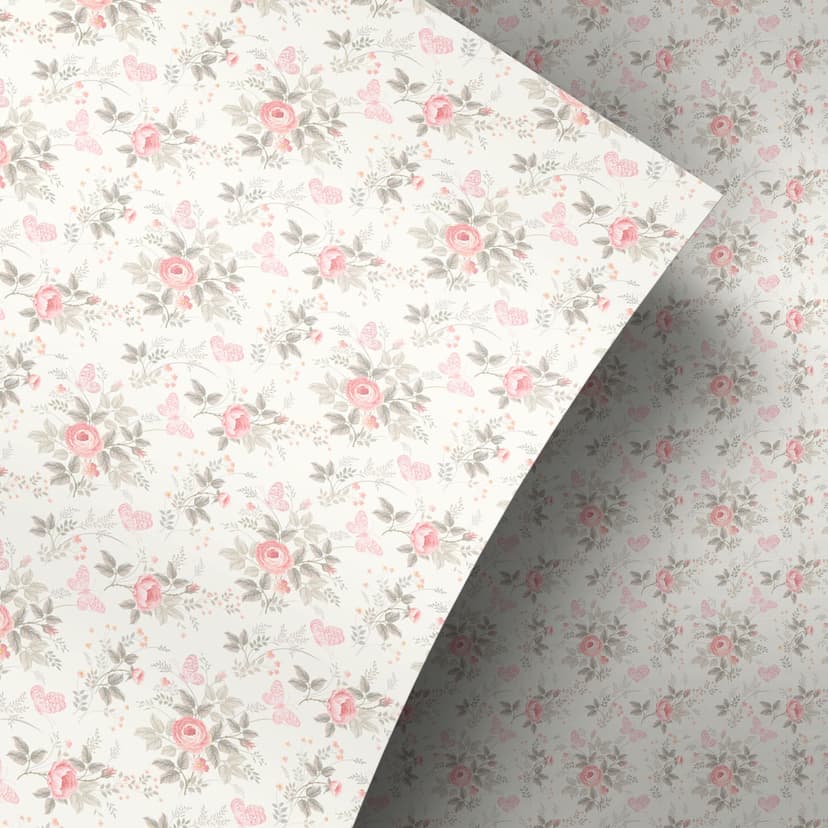 Vinilo adhesivo muebles, vinilo decorativo - lavable - rosas y mariposas