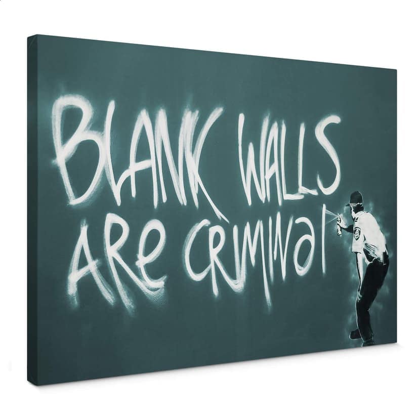 Lienzo Banksy - Las paredes en blanco son criminales