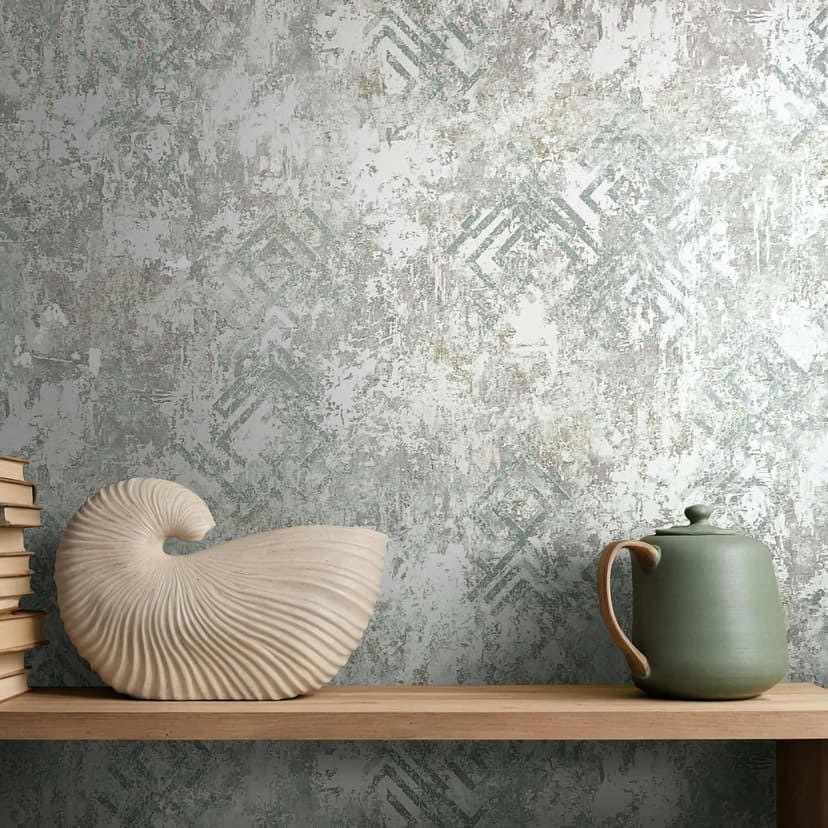Papel pintado no tejido aspecto hormigón gráfico moderno en gris