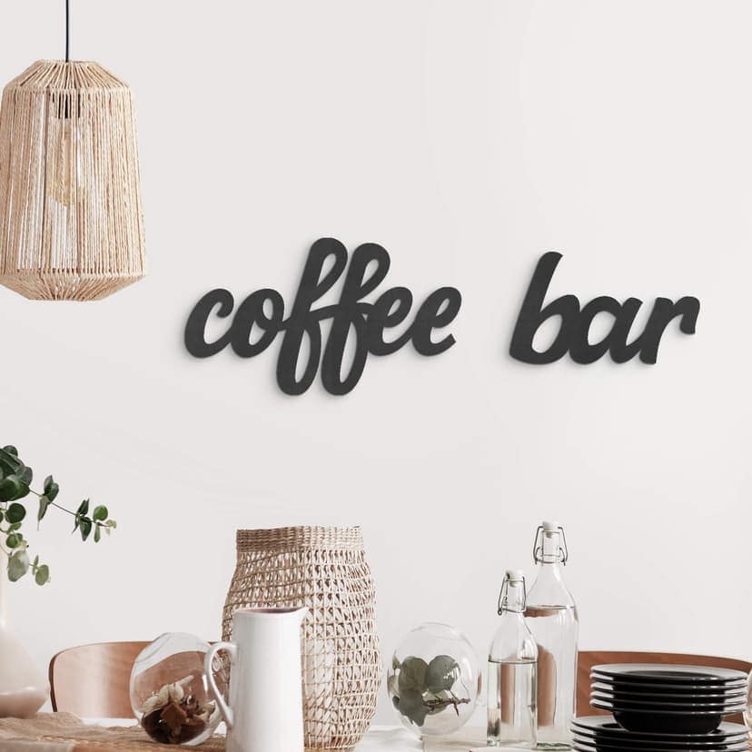 Decoración en madera - Letras 3D para la cocina - Barra de café - MDF