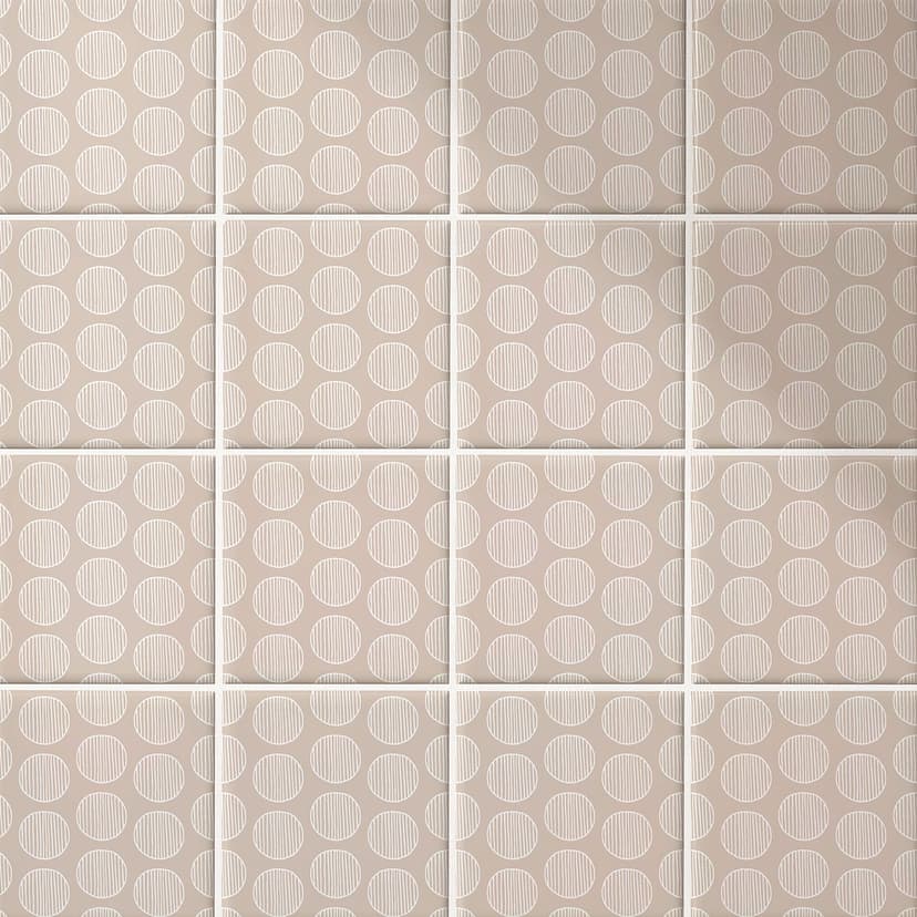 Azulejos Adhesivos Boho - círculos marrón pastel - lote de 12
