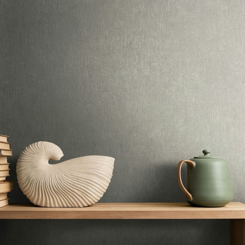 Papel pintado no tejido con aspecto de hormigón gris liso moderno