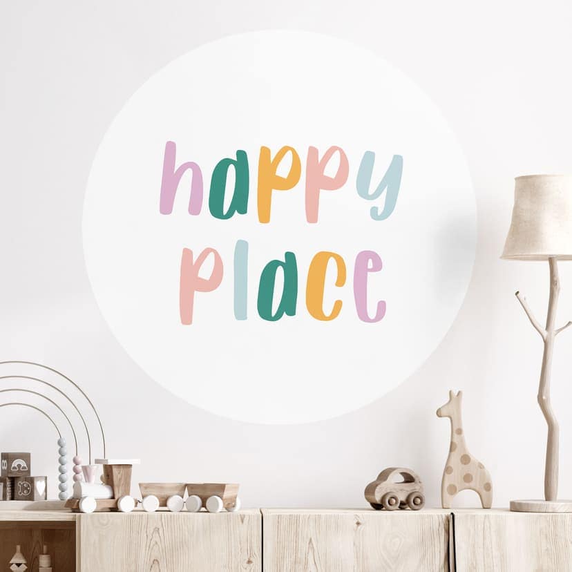 Vinilo decorativo - Happy place - Redondo