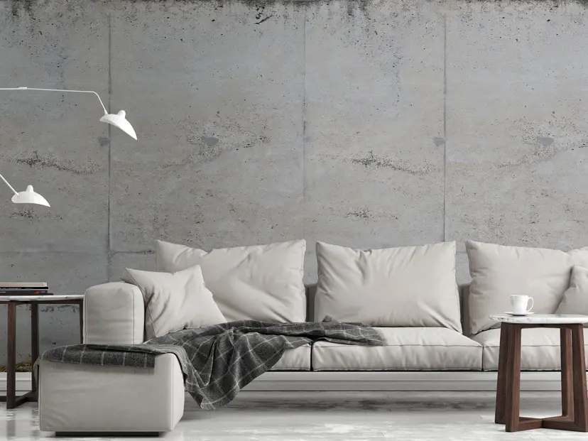Fotomural de cemento gris beige - Papel pintado tejido-no tejido Livingwalls industriales - Mate y liso
