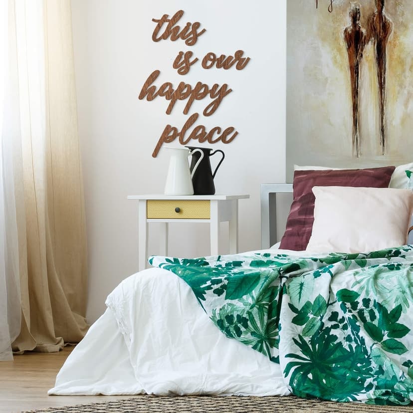 Letras de madera caoba Este es nuestro lugar feliz