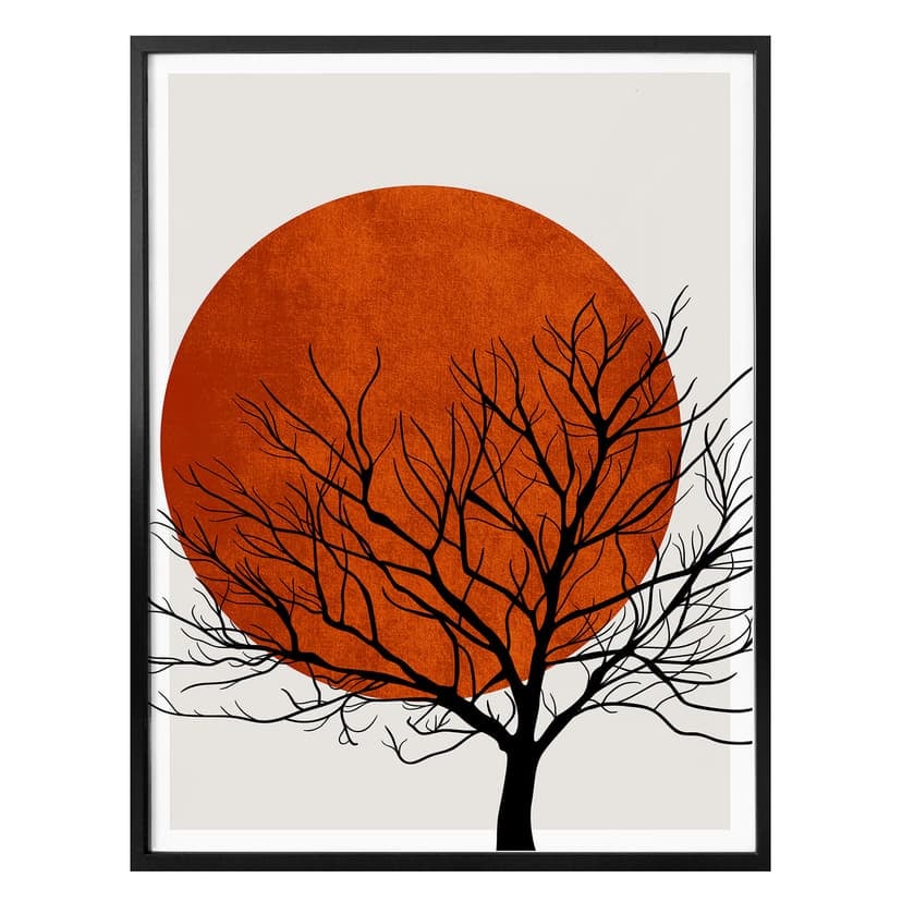 Póster Kubistika - Cálida puesta de sol