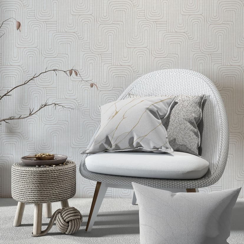 Papel pintado gráfico Opus gris