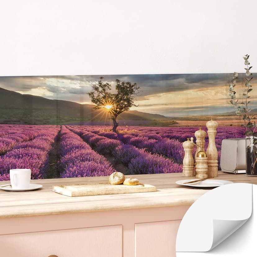 Salpicadero de cocina autoadhesivo Flor de lavanda en Provenza