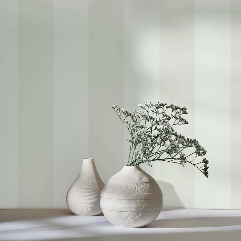 Papel pintado no tejido bloque rayas moderno en beige