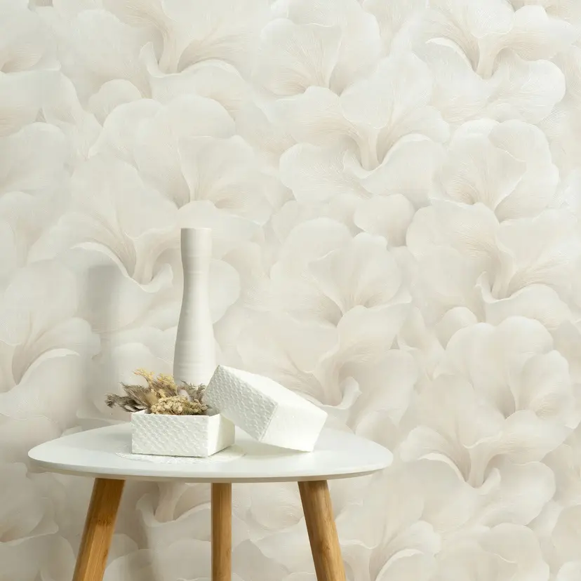 Papel pintado Guido Maria Kretschmer motivo floral Floral Glow Fashion para pared 5 beige