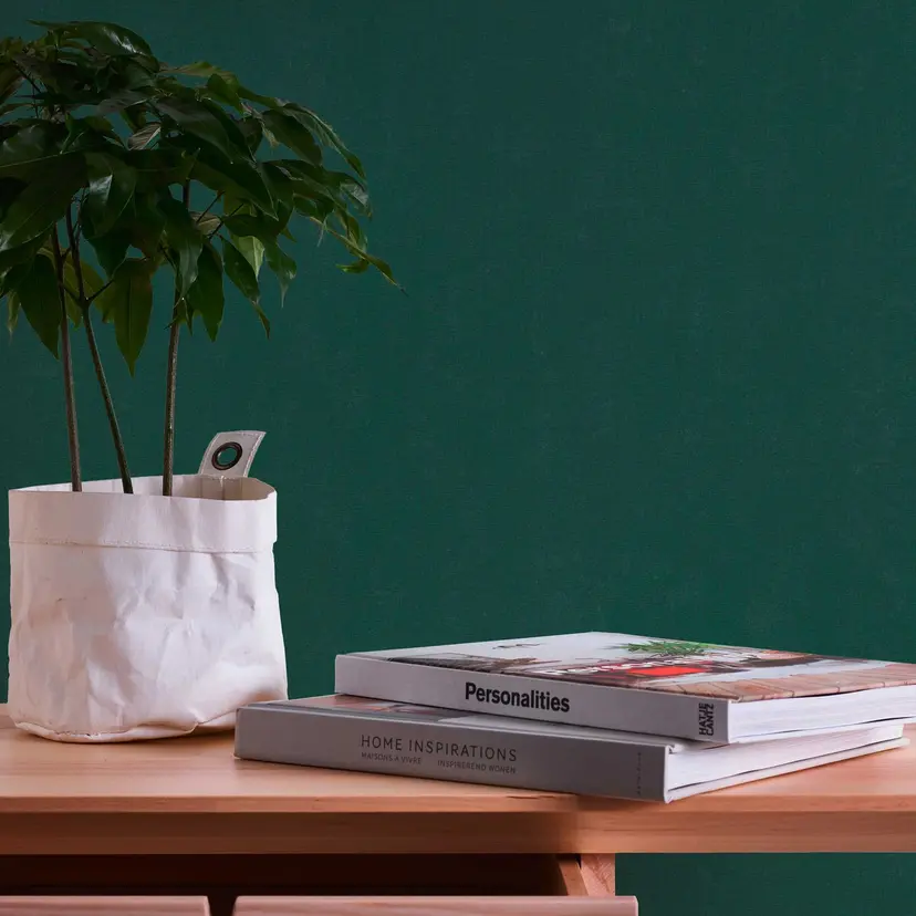 Papel pintado simple de color verde con aspecto textil - papel pintado verde oscuro - papel pintado no tejido