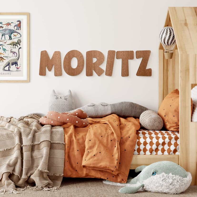 Letras de madera caoba - Letras decorativas niños
