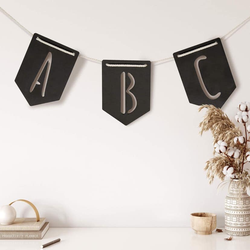 Banderín Letras de madera MDF - letras simples