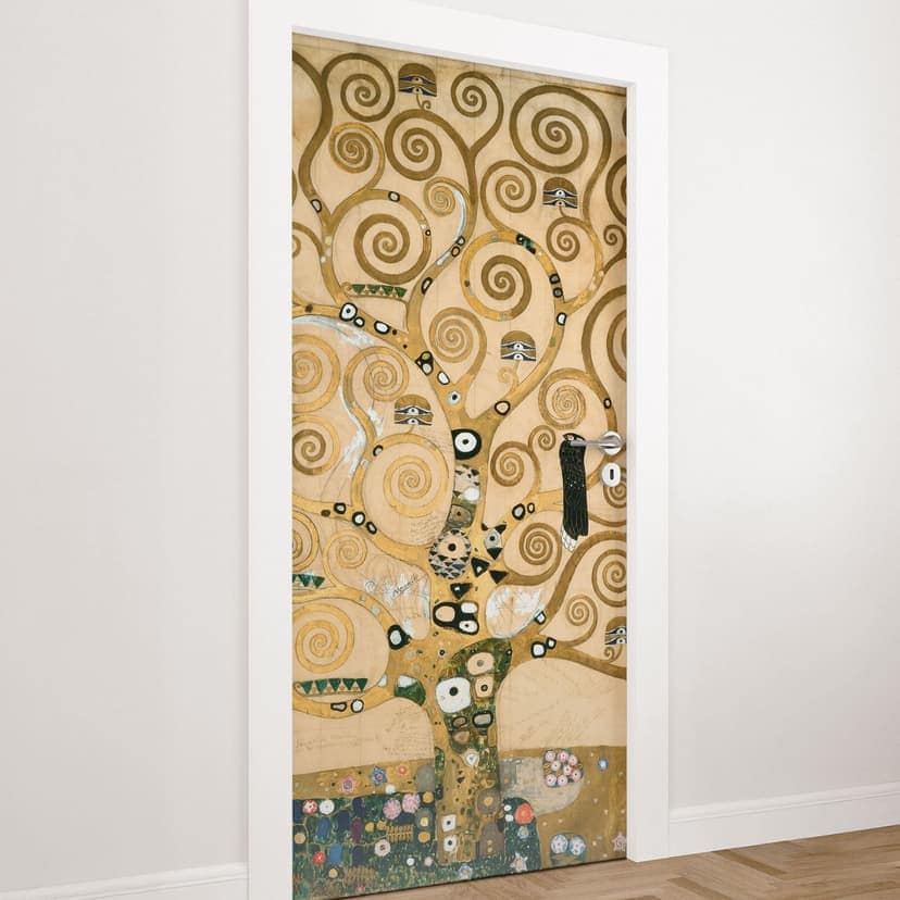 Lámina para puerta El árbol de la vida - Klimt - Decoración autoadhesiva para puerta
