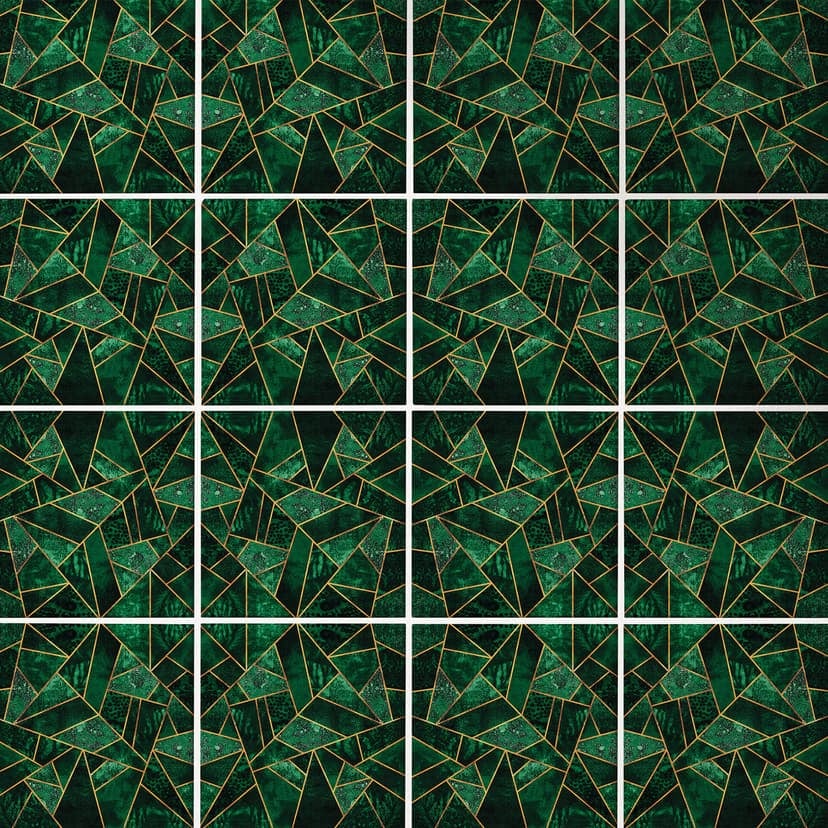 Azulejos Adhesivos Fredriksson - Verde esmeralda oscuro - Lote de 12