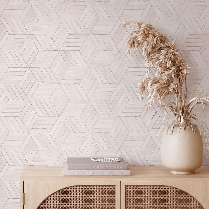 Papel pintado no tejido gris 3D efecto madera Geometric